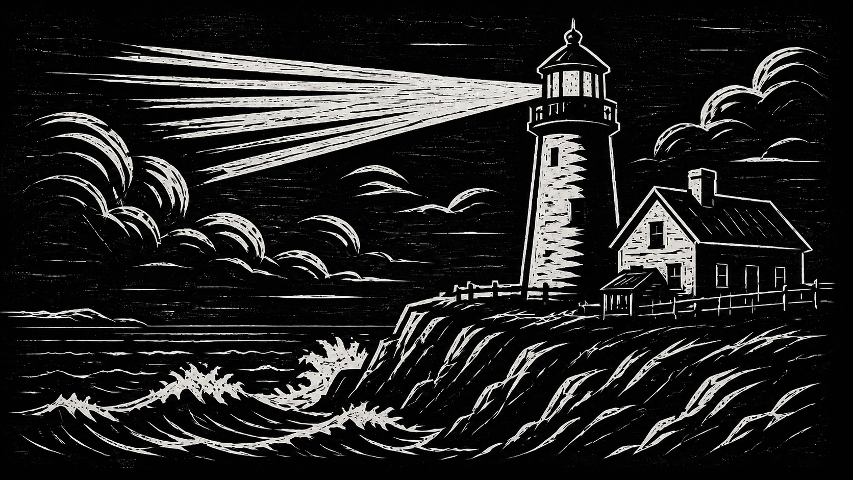 Classic Black & White Block Print