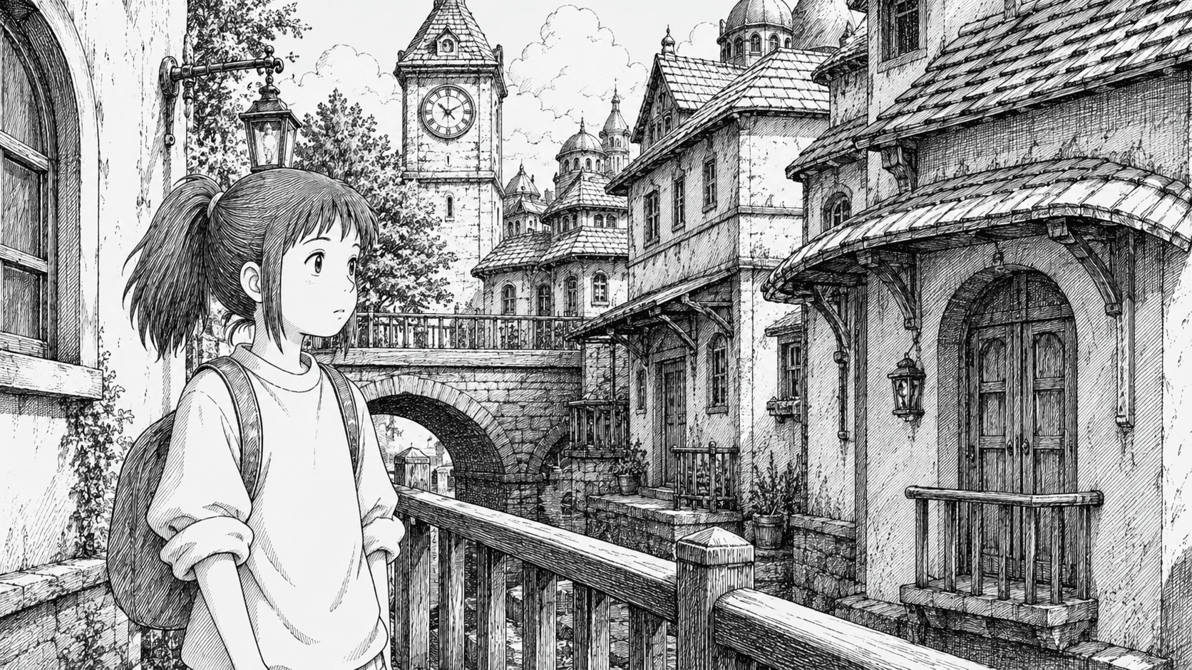 Detailed Cross-Hatching Illustration